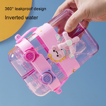 Straw Cup Manufacturer - Large Capacity Double for Kids Cartoon Design