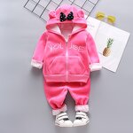 Children's Two-piece Set Manufacturer - Girls' Golden Velvet Sweater Autumn Winter