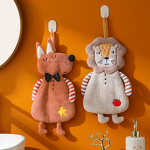 Hand Towel Manufacturer - Cartoon Animal-Shaped Coral Fleece Hanging Absorbent