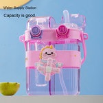 Straw Cup Manufacturer - Large Capacity Double for Kids Cartoon Design