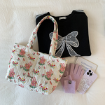 Shoulder Bag Manufacturer - Floral Quilted Large Capacity Summer Tote