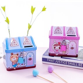 Piggy Bank Manufacturer - Creative Cartoon Bear House-Shaped Metal for Kids