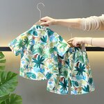 Children's Suit Manufacturer - Casual Cartoon Two-Piece Shorts Summer Beach