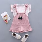 Children's Suit Manufacturer - Girl's Cute Summer Lace Rabbit Tie Two-piece