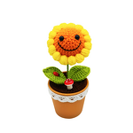 Yarn Sunflower Potted Manufacturer - Handmade Smiling Face Cute Holiday Gift