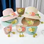 Children's Straw Hat Manufacturer - Bucket Hat with Bag Set Beach Sunshade