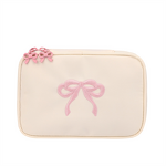 Cosmetic Bag Manufacturer - Portable Embroidered Bow Zipper Fashion