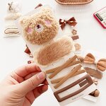 Hair Clip Set Manufacturer - 4 Pcs Milk Tea Bow Children's Cute Cartoon