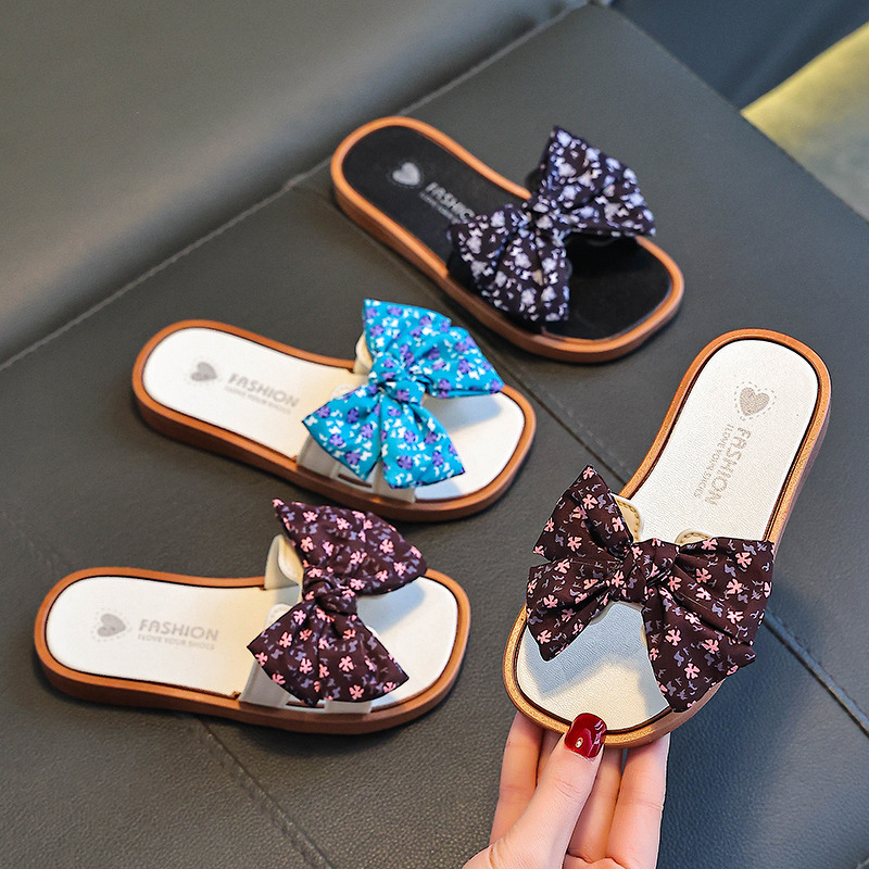 Children's Flip-flops Manufacturer - Girls' Princess Floral Bowknot Casual