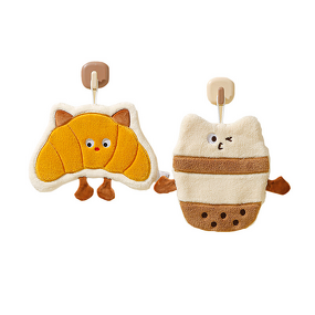 Hand Towel Manufacturer - Bread Hanging Thickened Coral Fleece Double-Layer