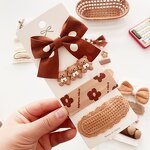 Hair Clip Set Manufacturer - 4 Pcs Milk Tea Bow Children's Cute Cartoon