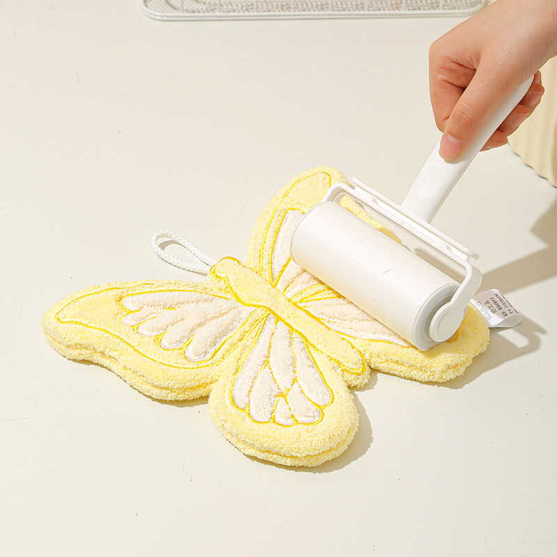 Hand Towel Manufacturer - Cute Coral Velvet Embroidery Butterfly Thickened