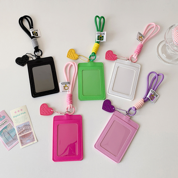 Lanyard Card Holder Manufacturer - Korean-style Vertical Dual-Slot PU