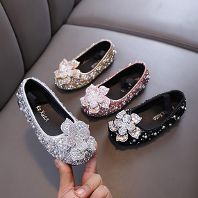 Baby Girls Shoes Manufacturer - Princess Diamond Leather Single Dance