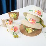 Children's Straw Hat Manufacturer - Bucket Hat with Bag Set Beach Sunshade