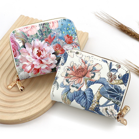 Card Holder Manufacturer - Cork Flower Pattern Women's Large Capacity