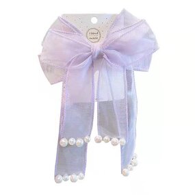 Hair Clip Manufacturer - Korean Version Bow Ribbon Pearl Princess Tassel