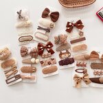 Hair Clip Set Manufacturer - 4 Pcs Milk Tea Bow Children's Cute Cartoon