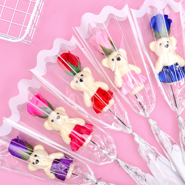 Artificial Soap Roses Manufacturer - Romantic with Teddy Bear Birthday Gift