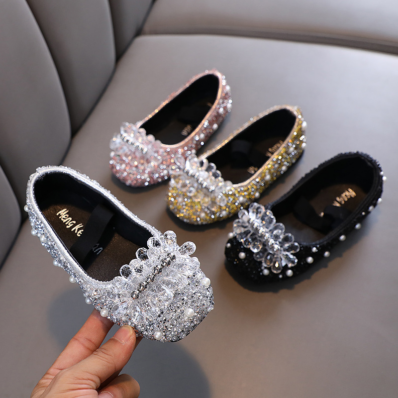 Baby Girls Shoes Manufacturer - Princess Diamond Leather Single Dance