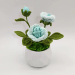 Crocheted Plant Manufacturer - Finished Rose Small Potted Home Decoration
