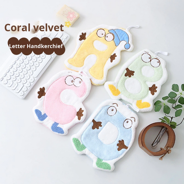 Hand Towel Manufacturer - Cartoon Coral Fleece Cute Small Hanging Type