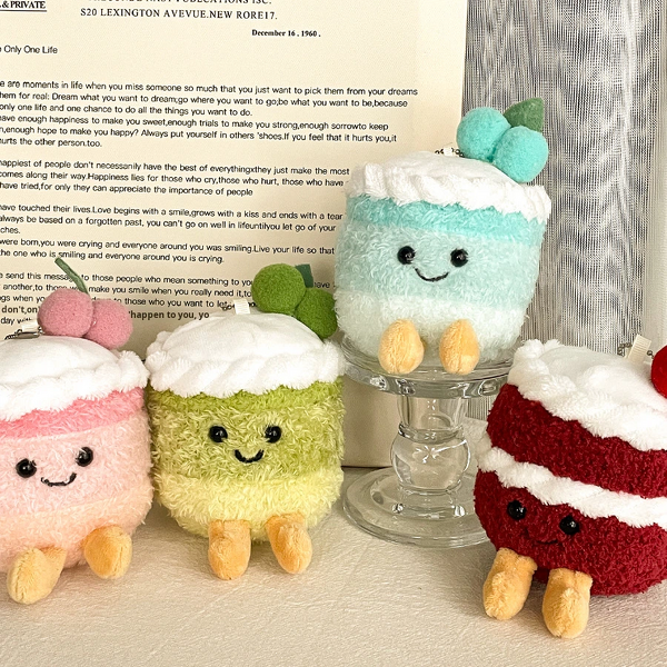 Plush Pendant Manufacturer - Fun Cherry Gradient Cake Birthday Gift