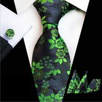 Men Ties and Hanky Set - Wholesale Floral Cufflinks Italian for Men