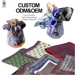 Handkerchief Manufacturer - Vintage Luxury Real Silk Multicolor Paisley