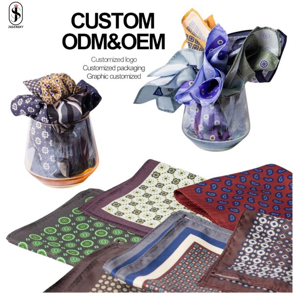 Handkerchief Manufacturer - Vintage Luxury Real Silk Multicolor Paisley