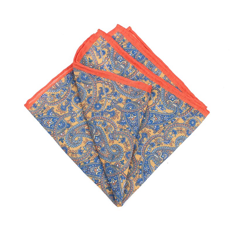 Pocket Square Manufacturer - Paisley Linen Custom Own Logo Hanky for Men