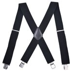 Suspenders Manufacturer - Wholesale 5cm Width Solid Adjustable 4 Clip X-Back Heavy Duty