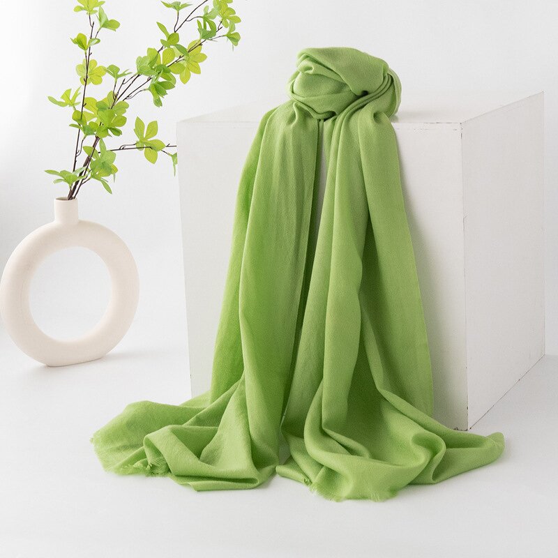 Wool Scarf Manufacturer - Wholesale Solid Color Thin Four Seasons Tassel Shawl