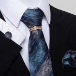 Neckties and Pocket Square Set - Wholesale Luxury Cufflink Ensemble
