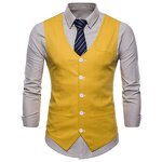 Suit Vest Manufacturer - Single Breasted Formal Solid Casual Flax Chalecos