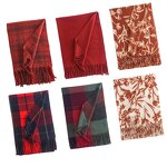 Winter Scarf Manufacturer - Classic Unisex Red Check Shawl for Festival
