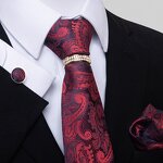 Neckties and Pocket Square Set - Wholesale Luxury Cufflink Ensemble