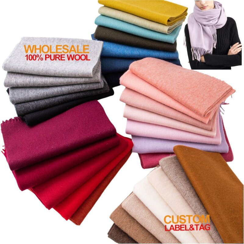 Winter Scarf Manufacturer - Wholesale 100% Wool Custom Logo Soft Striped