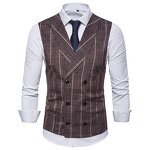 Men Vest Manufacturer - Smart Casual Striped Double Breasted Cotton Formal