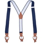 Suspenders Manufacturer - Latest 3.5cm Width Elastic 6 Button Brown Leather Adjustable