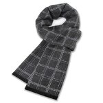 Winter Scarf Manufacturer - New Fashion Gray Striped Wool Acrylic Blend