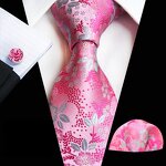 Men Ties and Hanky Set - Wholesale Floral Cufflinks Italian for Men
