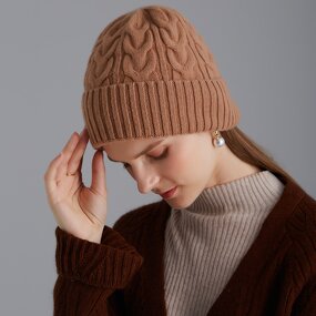 Winter Beanie Hat Manufacturer - Wholesale Women Solid Color 100% Wool Knitted