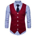 Suit Vest Manufacturer - Single Breasted Formal Solid Casual Flax Chalecos