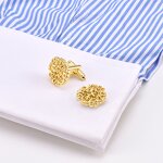 Cuff Link Set Manufacturer - Custom Golden with Logo Button for Gift Occasions