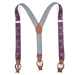 Suspenders Manufacturer - Latest 3.5cm Width Elastic 6 Button Brown Leather Adjustable