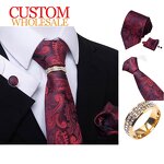 Neckties and Pocket Square Set - Paisley Luxury Custom for Men