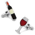 Cufflinks Manufacturer - Popular Red Wine Bottle Glass Enamel for Men Women