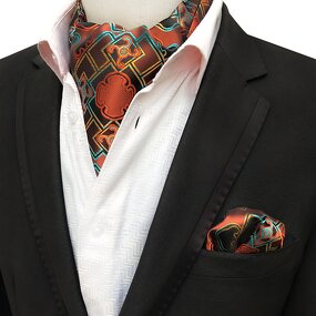 Cravat Manufacturer - Classic Paisley Polyester Ascot Hanky Set