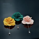 Lapel Pins Manufacturer - Custom Wedding Corsage Flower Channel Graduation for Suit Men